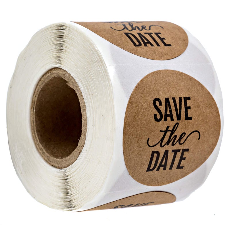 SBlabels Save The Date Stickers / 250 Labels Per Roll / 1.5" Save The Date Wedding Seals - Image 1
